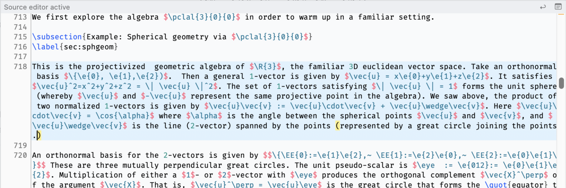 Compositor source brace highlighting on macOS
