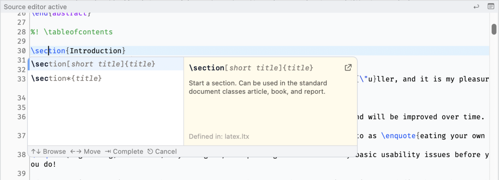 Compositor source completion on macOS