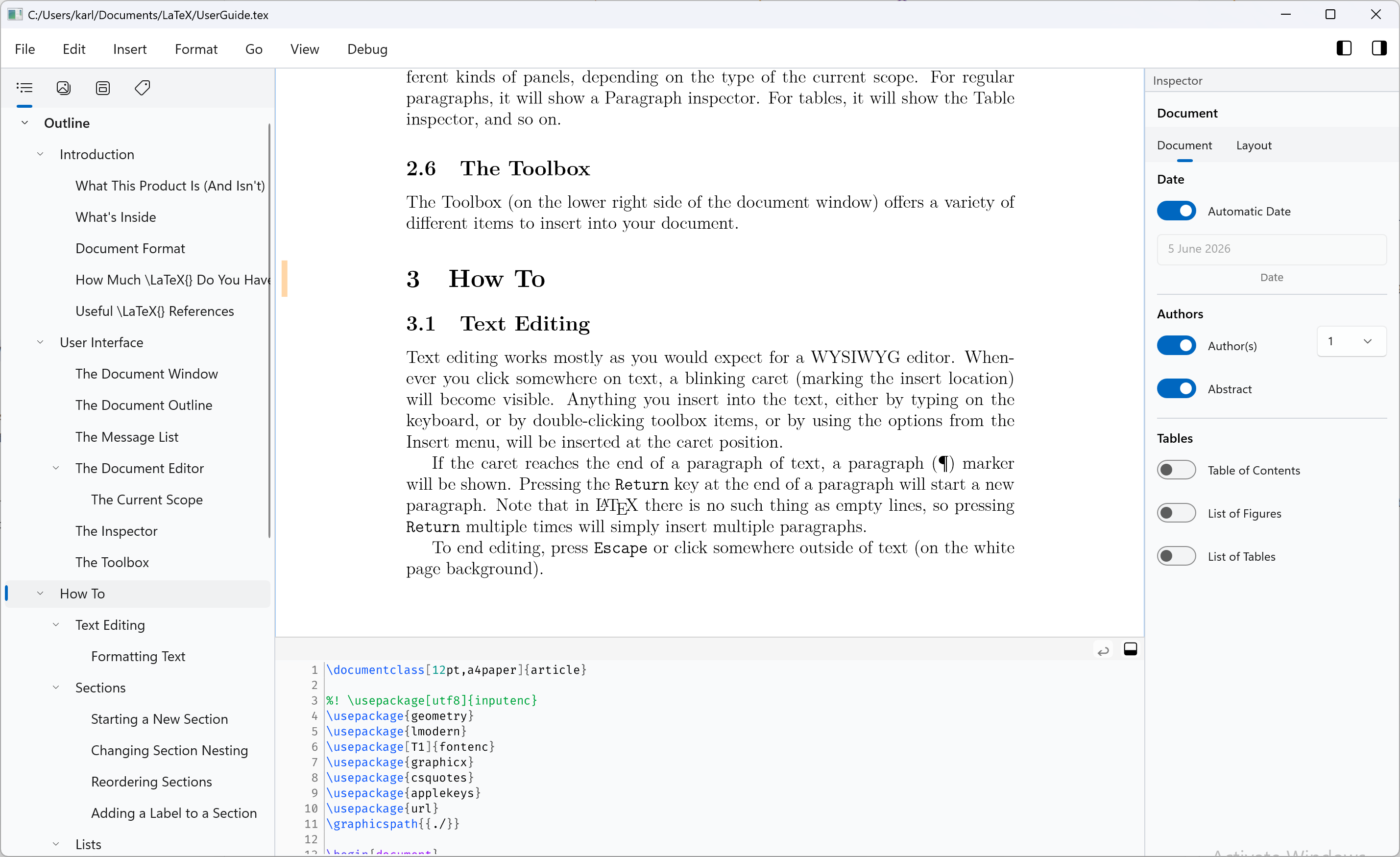 Compositor Navigator outline on Windows