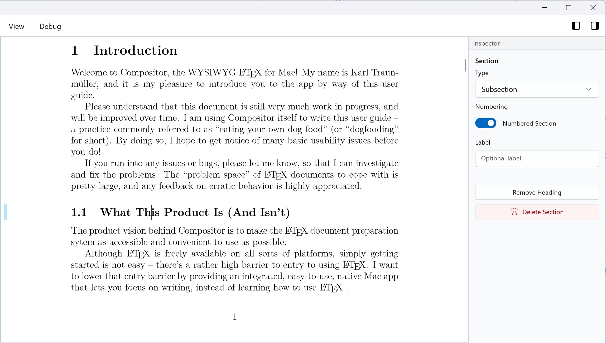 Compositor section inspector on Windows